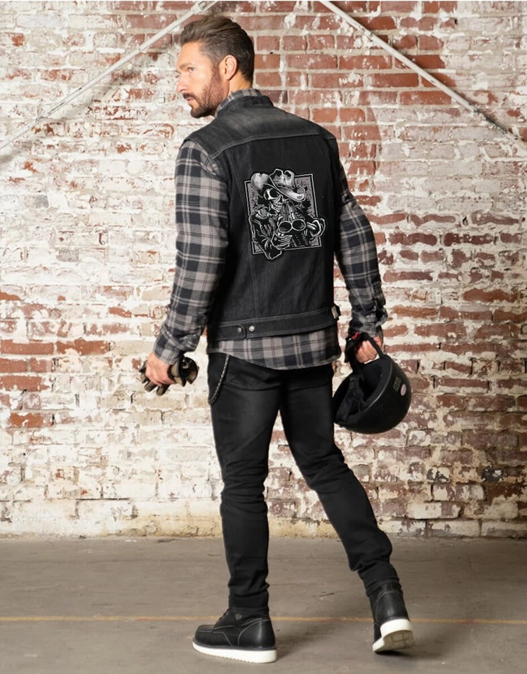 Shotgun Skull Patch 12.5" | Cowboy Skeleton Halfskull Embroidered Iron On Large  - Image 4 of 4