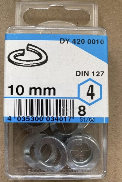 8 Federringe, 10 Mm, Verzinkt, Sperringe, Federscheiben Din127-image