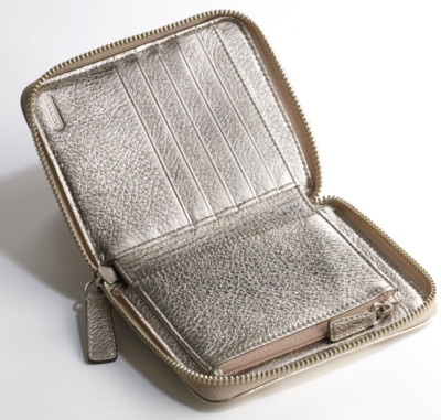 ハッピー　11点 NWT COACH Julia Op Art Medium Zip Around Wallet 43948 - Khaki/Gold