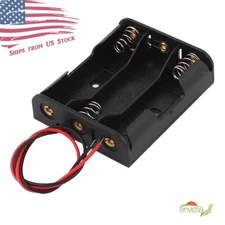 Battery Holder Case Box with 4" Wire Leads for 3X Series AA Batteries 4.5V US
