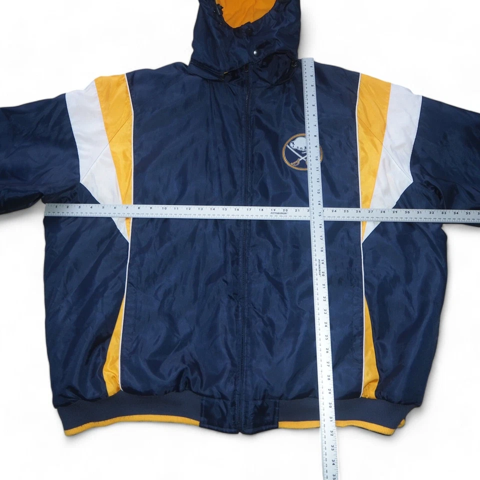 G-III Sports by Carl Banks Vintage 90s Y2K NHL Buffalo Sabres Hooded Jacket 4XL - Image 4 of 4