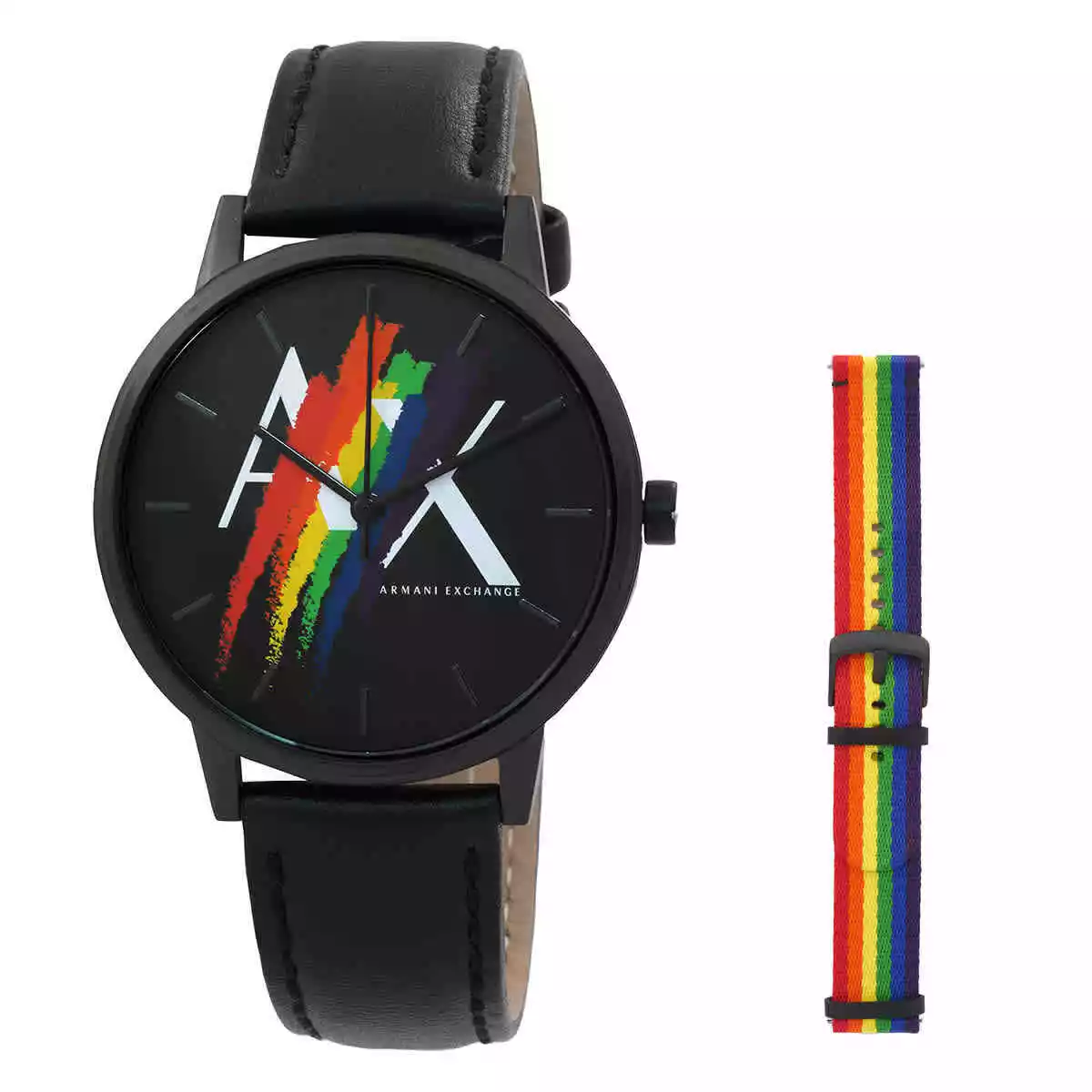 Armani Exchange Cayde Rainbow Quartz Black Dial Men s Watch AX7120