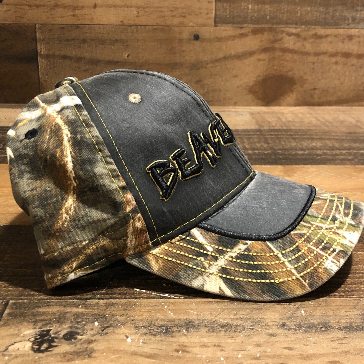 Beavertail Hat Strapback Baseball Cap Men Green Camo Hunting Outdoor Casual View 3