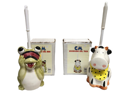 WC BÜRSTE KERAMIK FROSCH ODER KUH BÜRSTE BÜRSTENHALTER BAD TOILETTE