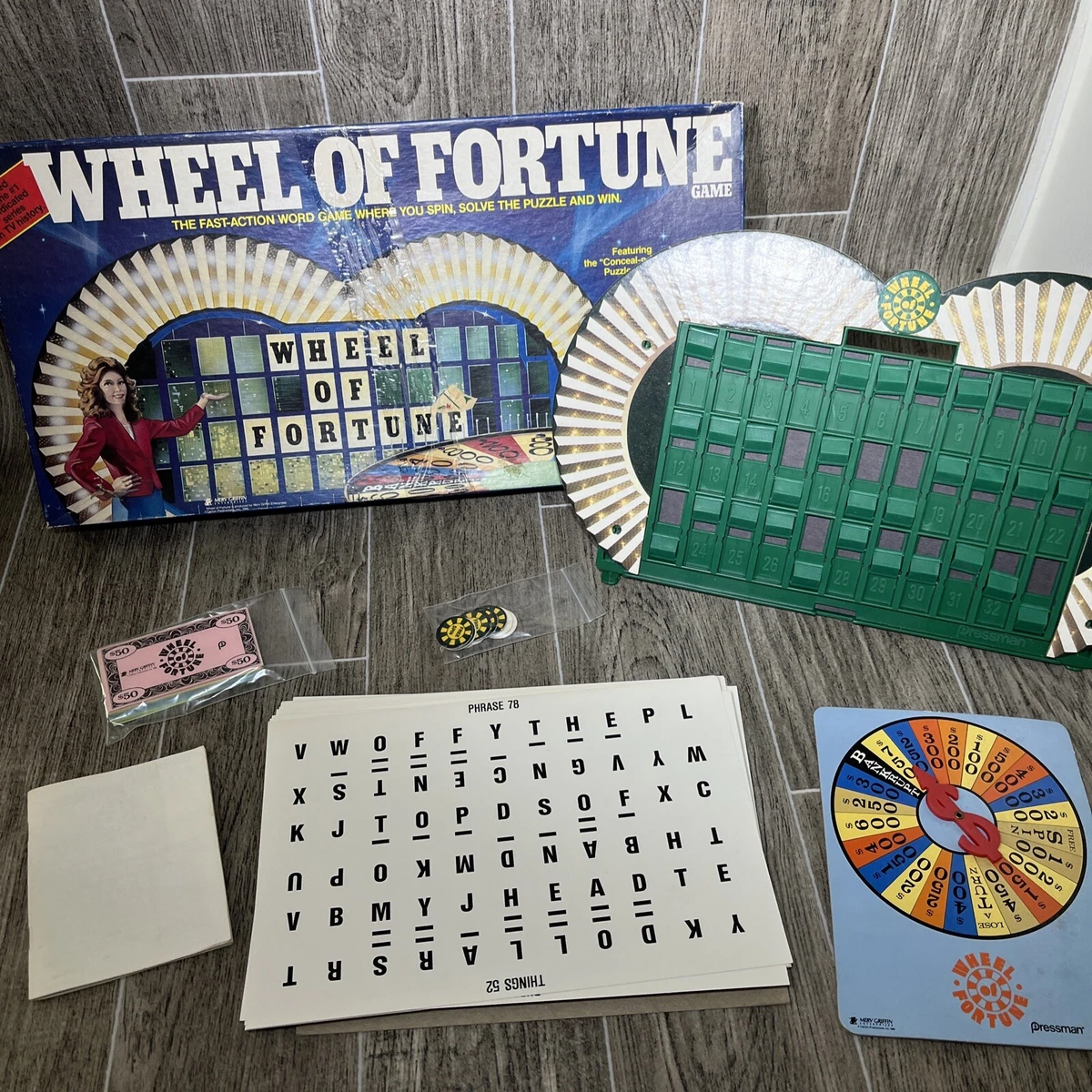 Vintage 1980s Wheel of Fortune Board Game 1985 First Edition