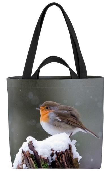 Rotkehlchen Winter Vogel Tasche Rotkehlchen Winter Vogel Futter Nahrung Schnee-image