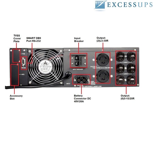 Tripp Lite SmartOnline 3000VA 2400W Double-Conversion UPS 240V SU3000RTXL3UHV... - Picture 3 of 3
