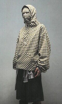 NEW UMBRO SLAM JAM PENALTY CULTURE plaid beige masked hoodie NEW UMBRO SLAM JAM PENALTY CULTURE plaid beige masked hoodie