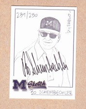 Bo Schembechler (Dec) signed 2002 Michigan TK Legacy sketch card 239/250 Mint