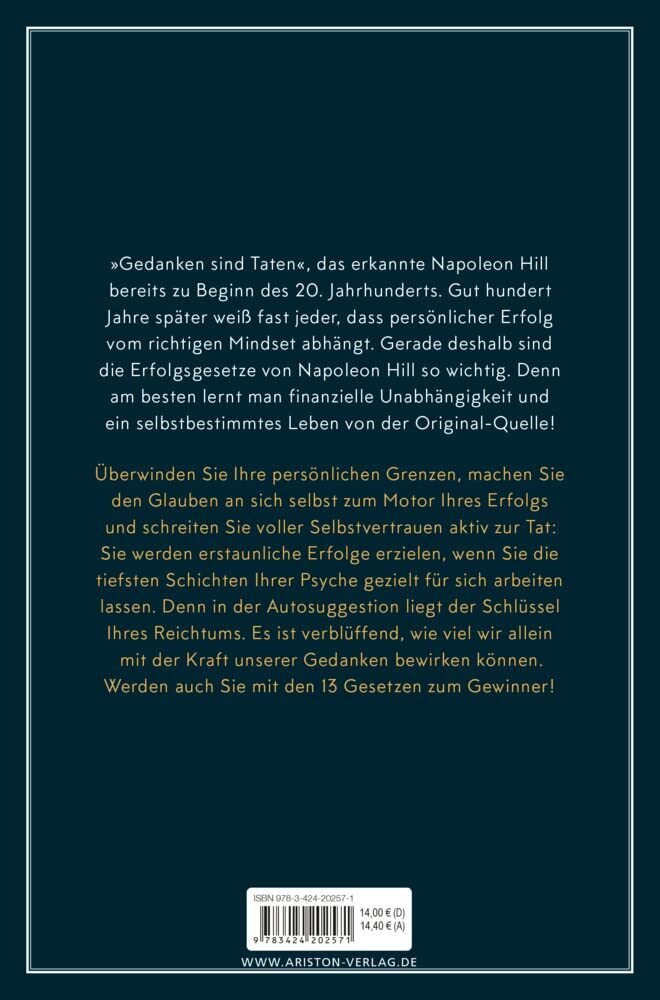 Denke Nach Und Werde Reich Die 13 Gesetze Des Erfolgs Napoleon Hill Denke nach und werde reich: Die 13 Gesetze (Hardback) (UK