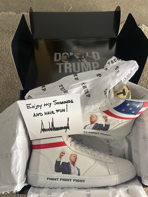 Donald Trump Sneakers FIGHT FIGHT FIGHT High-Tops Size M 12 /5000