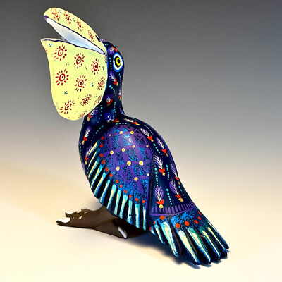 Oaxacan Wood Carving, PELICAN BIRD Alebrije, Mexican Folk Art
