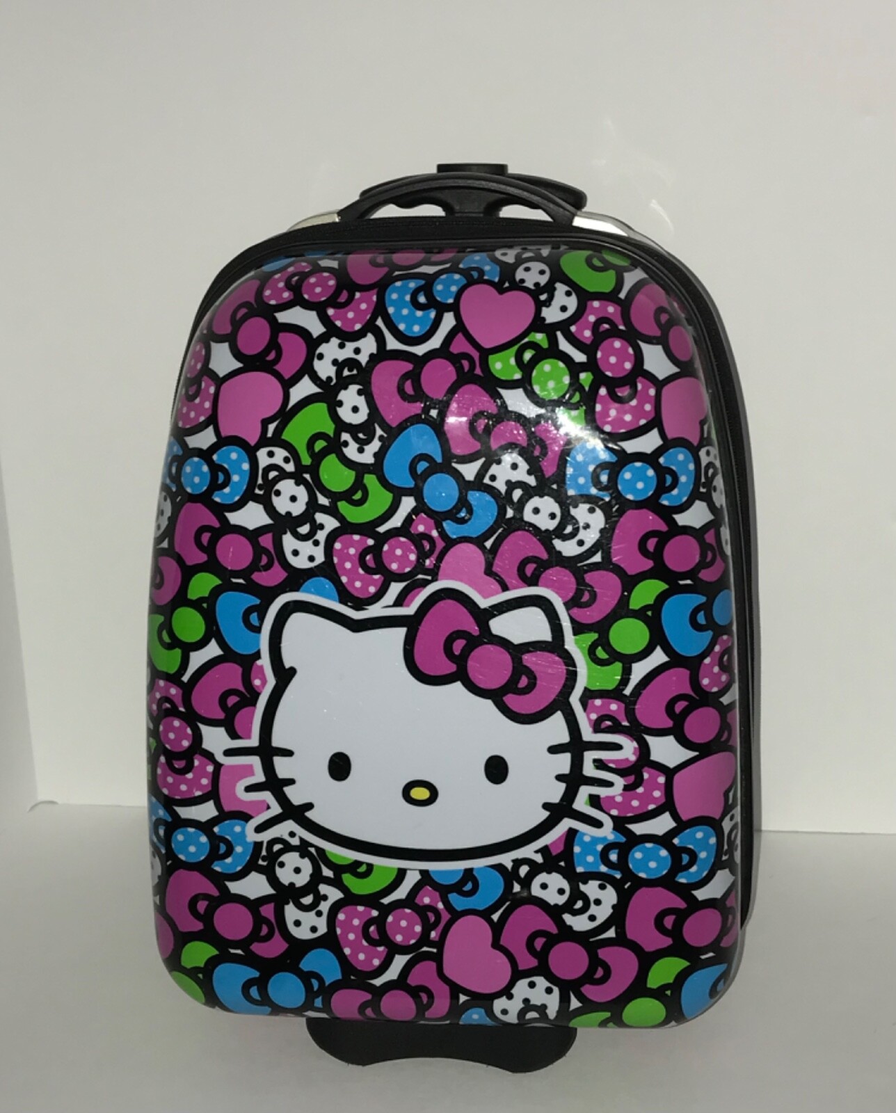 Hello Kitty Rainbow Bows Small Hard ABS Rolling Carry-on Luggage
