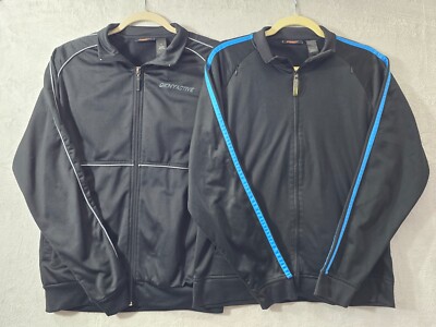 Vintage DKNY Active Long Sleeves Zip Black Jackets Mens Size Medium Lot of 2