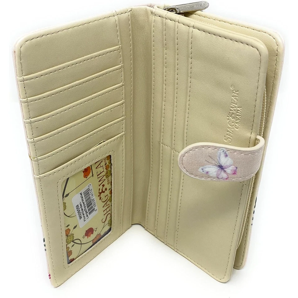 Carteira Clutch Feminina Shag Wear Grande Couro Sintético - Jardim Floral, Bege Nova Com Etiqueta - Imagem 3 de 4