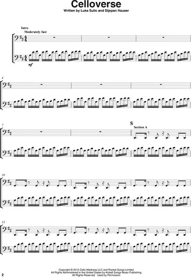2Cellos - Sheet Music Collection - Selections from Celloverse, In2ition and S... - Image 4 of 4