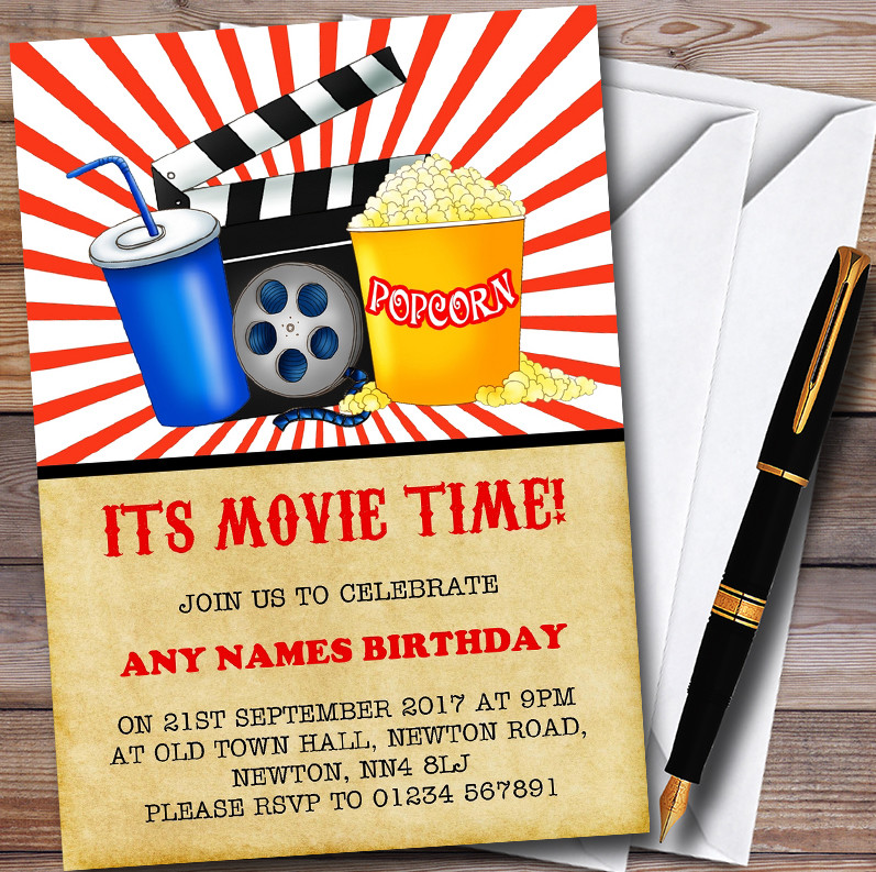 Movie Night Cinema Personalised Childrens Birthday Party Invitations | eBay movie-night-cinema-personalised-childrens-birthday-party-invitations-ebay