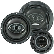 Audiotek 6.5" 400 Watt 3-Way Car Audio Coaxial Speakers with Grill K65.4