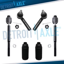 All (4) New Inner & Outer Tie Rod Ends + 2 Tie Rod Boots for Toyota & Lexus