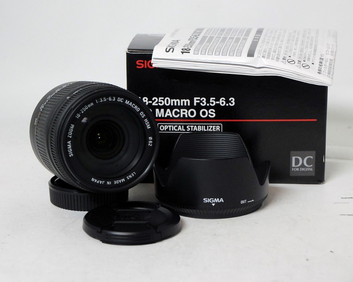 Sigma 18-250mm 1:3.5-6.3 DC Macro HSM OS Zoom Lens Nikon AF LN