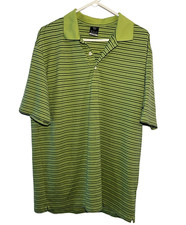 NIKE GOLF DRI FIT UV SHORT SLEEVE POLO SHIRT Men's Size XL GREEN STRIPE