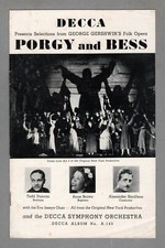 George Gershwin "PORGY and BESS" Todd Duncan / Anne Brown 1940 Decca Records