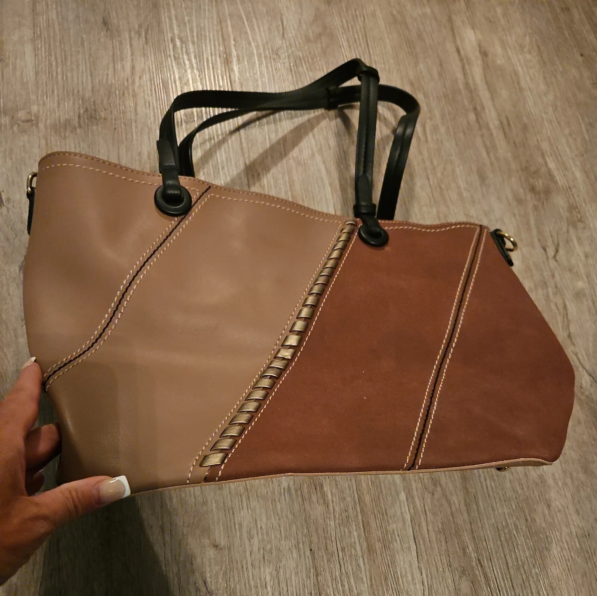 Sac En Cuir Végan Anna Smith - Selle Bronzé Avec Bandoulière - Neuf étiqueté
