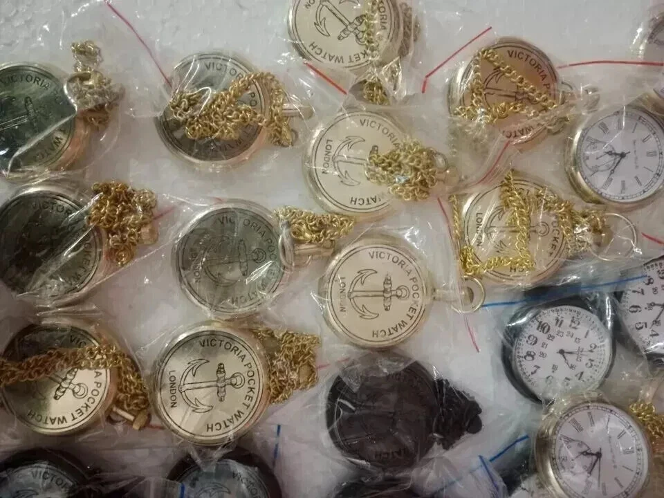 Lote de 25 relógios elgin vintage bolso colecionável antigo relógio de bolso de latão presente - Imagem 3 de 4