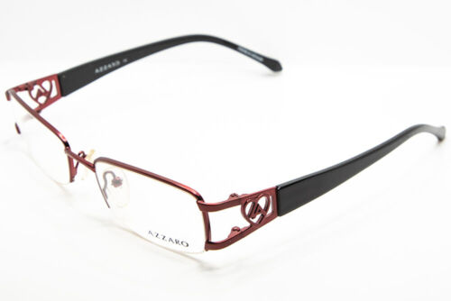 AZZARO Metallic Red Eyeglasses 3633 C3 French Design Heart 51mm - Picture 1 of 3