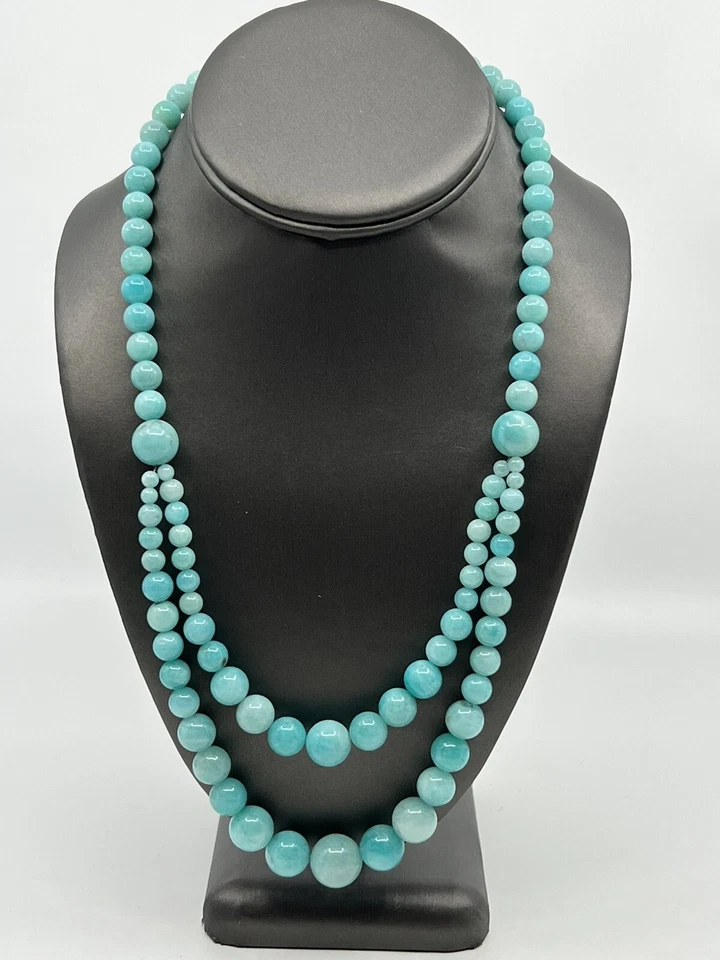 Collar de cuentas graduadas de amazonita peruana Jay King Mine Finds 19" 566019