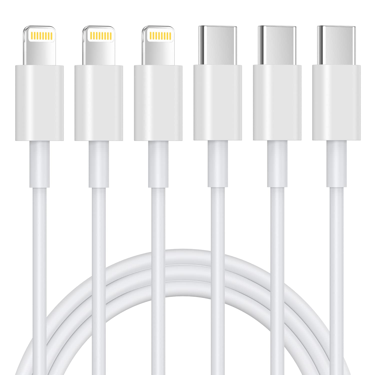 3Pack 1M USB C to Lightning Cable [Apple Mfi Certified] Iphone Fast Charger Cabl