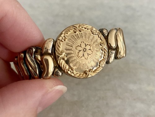 WWII Sweetheart Phoenix Speidel Made Gold Filled Expandable Bracelet - Bild 2 von 9