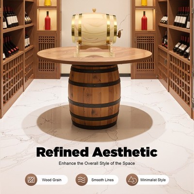 5L Wood Wine Barrel with Stand & Faucet For Hotel Bar Kitchen Whiskey and Wine
