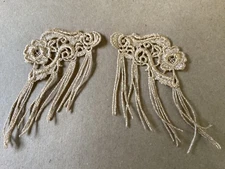 6 Prs  Lovely Fringed Metallic Gold Venise Applique