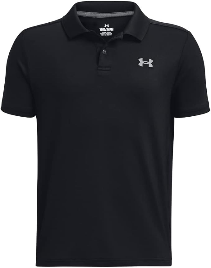 Under Armour Performance Polo Youth Boy's Black Short Sleeve Medium