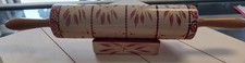 Temptations Old World Rolling Pin with Wood Handles and Holder Tara Red