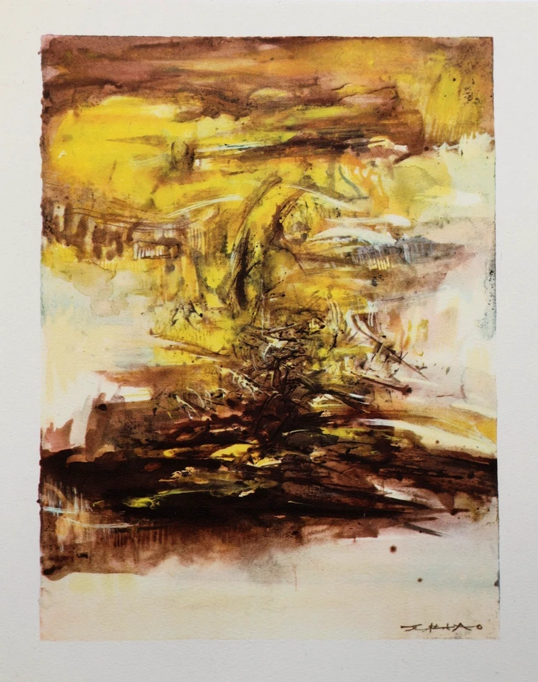 Zao Wou-Ki: El otoño, grabado firmado, 1966 #arte chino Foto 2 de 4
