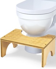 W&U Toilet Stool, W&U Poop Stool Adult, 7" Wood Potty Stool
