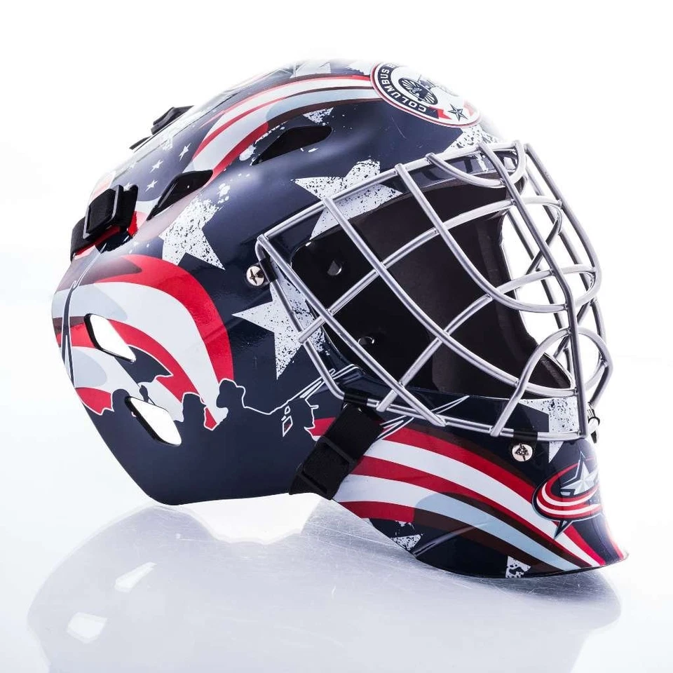 Маска вратаря уличного хоккея Franklin Sports GFM 1500 НХЛ Columbus Blue Jackets - Изображение 4 из 4