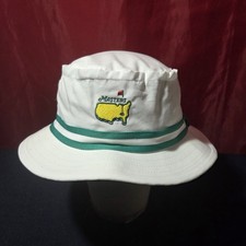 Vintage Masters Hat Cap Mens White Green Bucket American Needle Large