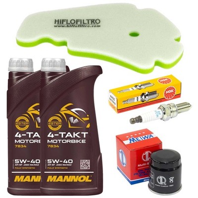 Wartung Öl 2L Luftfilter Ölfilter Zündkerze für Aprilia Scarabeo 400 ie 2006-09