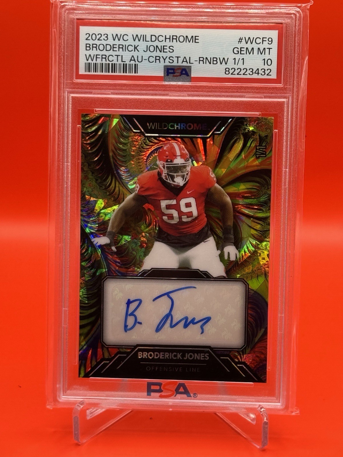 Broderick Jones Wild Card Wildchrome Draft Wildfractal Autographs #WCF9 Base