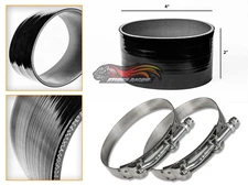 4" Silicone Hose/Pipe Straight Coupler BLACK +T-Bolt Clamp For Lincoln/Maxim