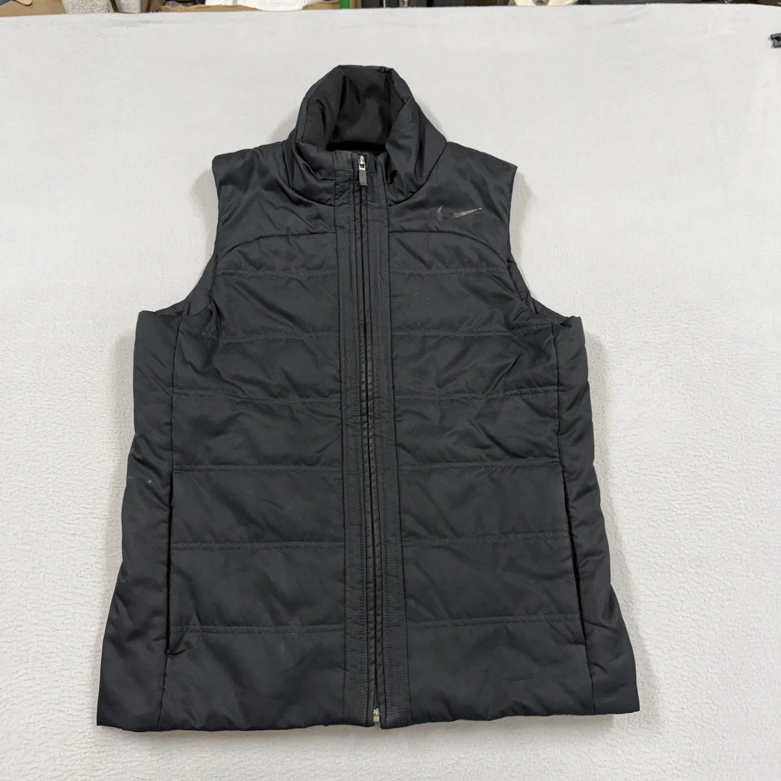 Nike Vest Mens Medium Black Arkansas Razorbacks Quilted Puffer Full Zip