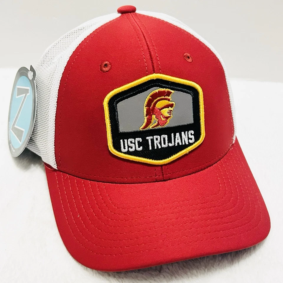 Zephyr USC Trojans Hexagon Patch Hat Cap Adjustable Snapback Red NCAA College - Image 3 of 4
