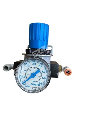 Festo LR-D-MINI Pressure Regulator W/ 162842 K1 Pressure Gauge 159624