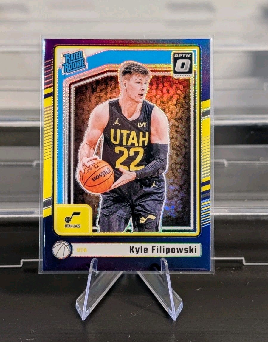 2024-25 Donruss Optic #300 KYLE FILIPOWSKI Rated Rookie Purple Prizm Jazz RC