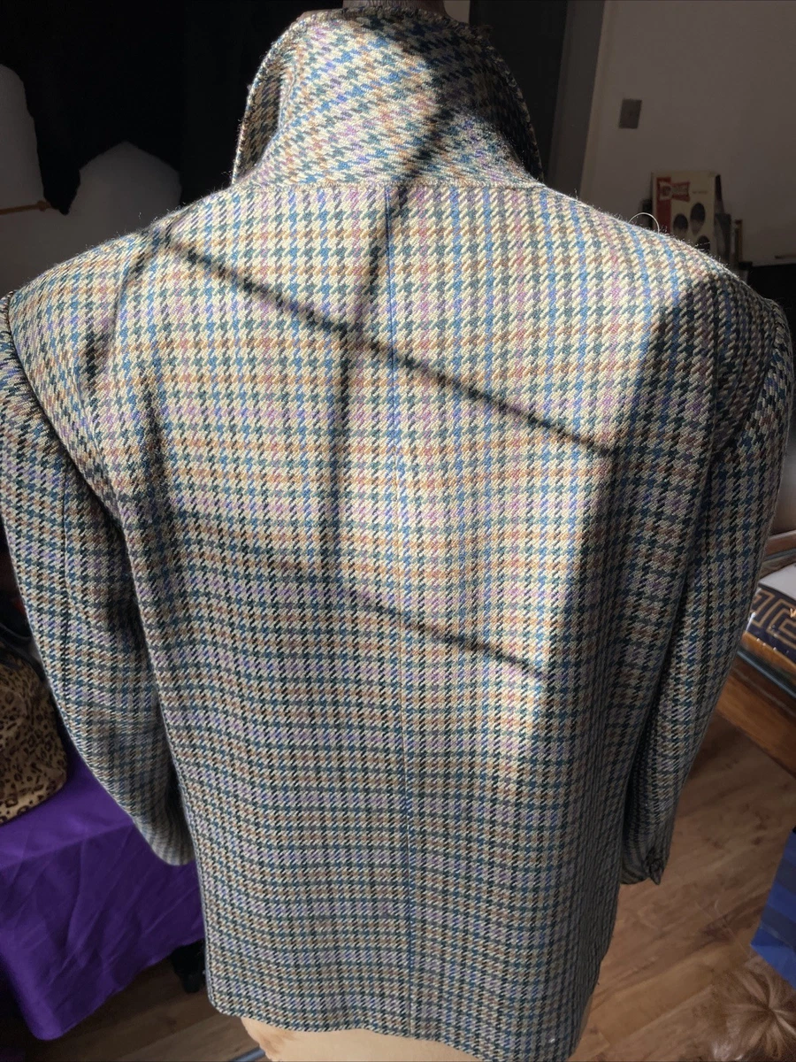 Chaqueta a cuadros Burberry pata de gallo de cachemir y lana talla M. De colección mediados de siglo