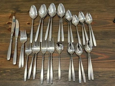 31 Pc Set Ekco Bellissima Grand Prix Stainless Flatware 4 Ea Fork Spoons Knives