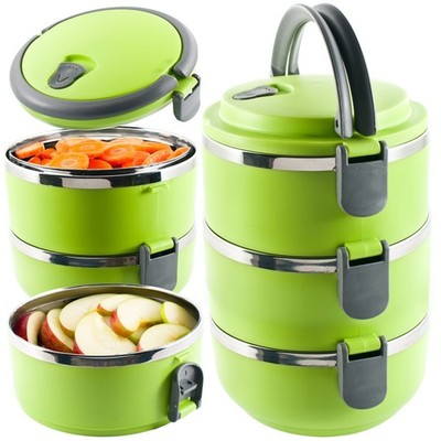 DHL Thermo Lunchbox 3 Schicht Edelstahl Brotdose Lebensmittelbehälter